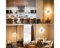 Vécarti - Kristallen Kroonluchter - Woonkamer - Chroom - Vuurwerk Kristallen - Eetkamer - Slaapkamer - Zilver - Goud