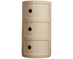 Vécarti - Nachtkast - Slaapkamer - 3 laags - Ronde - Opbergmeubel - Organisator - Modern - Woonkamer - Meubilair - Schuifdeur