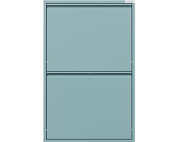 Veehaus® Clark - Prullenbak 4 vakken - Rood -Afvalemmer 60 Liter (4x 15L) - Hygienisch Recyclen - Metaal - Blauw