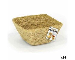Veelzijdige mand Privilege Zeegras Vierkant 12 x 12 x 7 cm (24 Stuks)