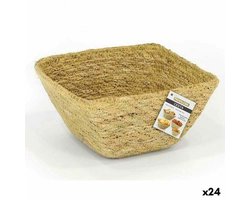 Veelzijdige mand Privilege Zeegras Vierkant 16 x 16 x 8 cm (24 Stuks)