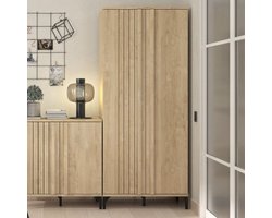Veelzijdige opbergkast Faro | 80 x 45 x 190 cm | Blonde Oak-design