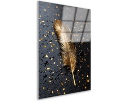 Veer schilderij op glas - Object glasschilderij - Muurdecoratie Druppels - Woonkamer decoratie industrieel - Plexiglas schilderij - Kunst aan de muur acrylglas 40x60 cm