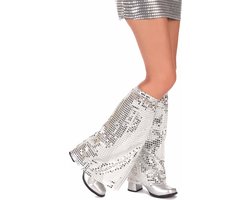 Vegaoo - zilverkleurige disco beenwarmers voor volwassenen - Zilver / Grijs - One Size