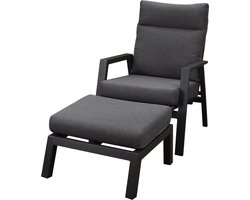 Vegas balkonset 2 delig verstelbaar antraciet