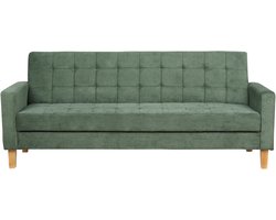 VEHKOO - Slaapbank 3-zits - Donkergroen - Polyester