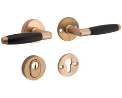 Veiligheidsgarnituur - Antiek messing - Mi Satori - Mi Satori kruk/kruk op - SKG Ton ebben messing antiek rechts