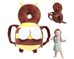Veiligheidskussen - Loopondersteuningskussen voor baby's - Verstelbaar ondersteuningskussen - Bijenontwerp - Geschikt voor peuters om te oefenen met kruipen en leren, bruin.