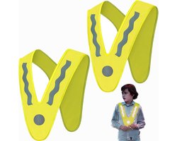 Veiligheidsvest voor kinderen, 2 V-vormige signaalhalsbanden, veiligheidsvest voor kinderen, veiligheidsvest voor kinderen, reflecterend vest voor kinderen, betere zichtbaarheid tijdens