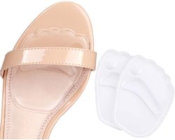 Veiyi 2 stuks hoge hakken, siliconen pads voor de voorvoet, transparant, elastisch, zacht, antislip, herbruikbaar balkussen voor hoge hakken, 2 stuks