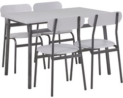VELDEN - Eetkamerset - Lichtgrijs - MDF