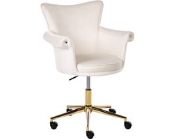 VELENCIA - Bureaustoel - Off-white - Fluweel