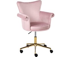 VELENCIA - Bureaustoel - Pastelroze - Fluweel