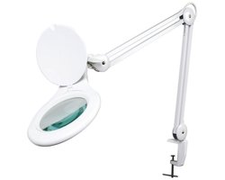 Velleman ledloeplamp met klem, zwenkarm, aan/uit-schakelaar, 60 leds, vergroting 3x, voor kinderen, volwassenen, senioren, lezen, diamond painting, hobby, werken, wit