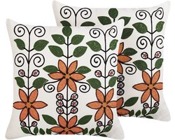 VELLORE - Sierkussen set van 2 - Multicolor - 50 x 50 cm - Katoen