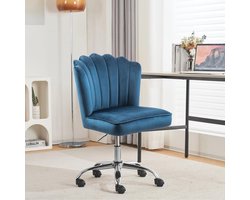 Velours Bureau- en Poefstoel met 360 Graden Draaifunctie en Hoogteverstelling voor Woonkamer en Slaapkamer - Ideaal voor Vrouwen en Meisjes