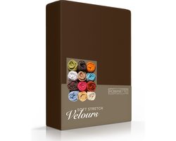 Velours hoeslaken - Bruin - 2-persoons (140/150x200/220 cm)