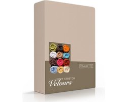 Velours hoeslaken - Camel - 2-persoons (140/150x200/220 cm)