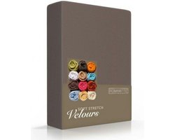 Velours hoeslaken - Taupe - 2-persoons (140/150x200/220 cm)