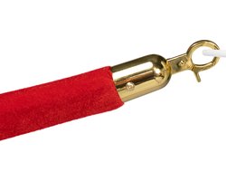 Velours koord rood met messing sluiting
