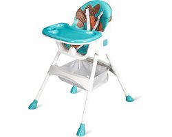 Velox Goods Kinderstoel Inklapbaar - Compacte Eetstoel Baby met Verstelbaar Eetblad, Veiligheidsgordel en Opbergmand - 6 Maanden tot 4 Jaar - Groen