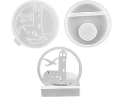 Velto95 - Siliconen vorm vuurtoren en kaarshouder voor maritieme beton kaarsen woondecoratie.