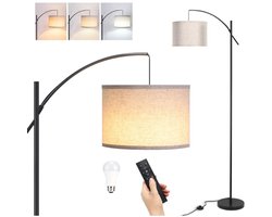 VELTRR® Booglampen Staand Vloerlamp - Vloerlampen Woonkamer - Beige