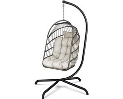VELTRR® Egg Hangstoel - Hangstoel met Standaard - Chair voor Binnen en Buiten