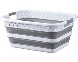 VELTRR® Heupwasmand - Wassorteerder - Wasbox - Wasmand - Grijs met Wit