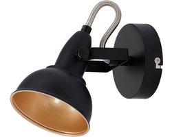 VELTRR® Wandlamp Binnen met Snoer - Wandlamp met Stekker voor Binnen - met Dimbare Schakelaar - Industrieel en Vintage - Slaapkamer Bedlampje