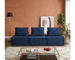 Velura Comfort Chesterfield Loveseat Fauteuil – Verstelbare Rugleuning – Compact & Converteerbaar – Corduroy Stof – Ruimtebesparende 1-Persoons Bank – Blauw | A-Furniture