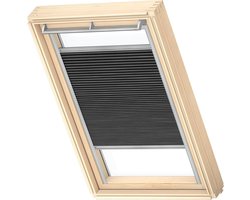 VELUX Origineel Verduisterend Plisségordijn (FHC), Zilveren Kozijn, MK04, Black
