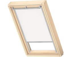 VELUX Origineel Verduisterend Rolgordijn (DKL), Zilveren Kozijn, UK04, Wit