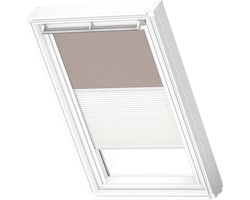 VELUX Origineel Verduisterend Rolgordijn Plus Plissé (DFD) Wit Kozijn, P06, 406, Light Taupe