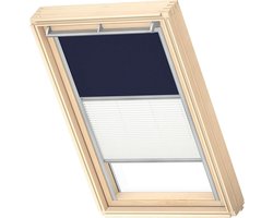 VELUX Origineel Verduisterend Rolgordijn Plus Plissé (DFD), Zilveren Kozijn, MK08, Donkerblauw