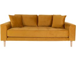 Velvet 2.5-zitsbank Milo Mosterdgeel