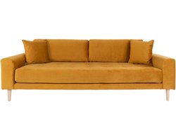 Velvet 3-zitsbank Milo Mosterdgeel