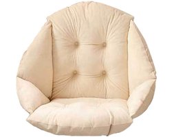 Velvet Armchair Cushion - Waterproof Rattan Chair Cushion - Zacht Comfort en Waterafstotend - 1 Stuks - Tuin en Binnen Beige