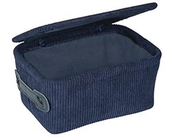 Velvet badmand met deksel en leren handvat voor badkamerorganisatie