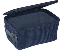 Velvet badmand met deksel en leren handvat voor badkamerorganisatie