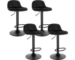 Velvet Barkruk - Verstelbare tegenstoel - Draaibare zitting - Comfort van schuim met hoge dichtheid - Duurzaam metalen frame - Flexibele hoogte 62-83 cm - 39 cm x 30 cm