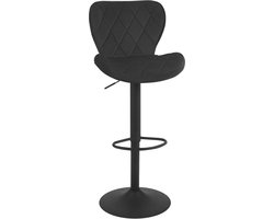 Velvet Barkrukset - Draaibare barstoel - Keukenkruk - Hoog elastisch kussen - 47 cm x (89-109,5 cm) x 54 cm