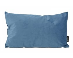 Velvet Blauw Long Kussenhoes | Fluweel - Polyester | 30 x 50 cm