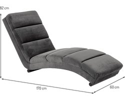 Velvet Chaise Longue Kaoni Donker Grijs