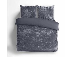 Velvet Couture Dekbedovertrek - 240x200/220 - Crushed Velvet - Antraciet