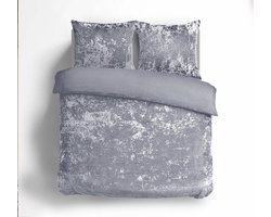 Velvet Couture Dekbedovertrek - 240x200/220 - Crushed Velvet - Grijs