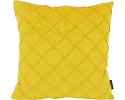 Velvet Cross Geel Kussenhoes | Fluweel - Polyester | 45 x 45 cm