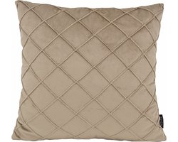 Velvet Cross Taupe Kussenhoes | Fluweel/Polyester | 45 x 45 cm