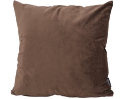 Velvet Donkerbruin Kussenhoes | Fluweel - Polyester | 45 x 45 cm