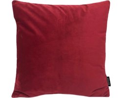 Velvet Donkerrood Kussenhoes | Fluweel - Polyester | 45 x 45 cm | Rood